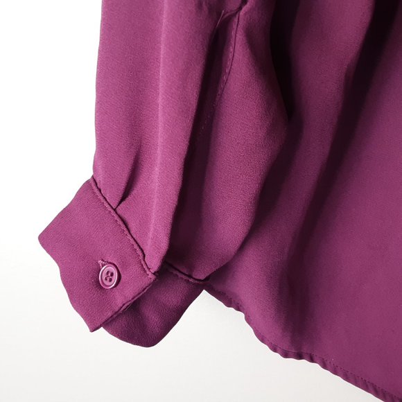 🌞 Hippie Rose V-neck Pull-over Blouse | Burgundy, Size XS - Picture 9 of 12